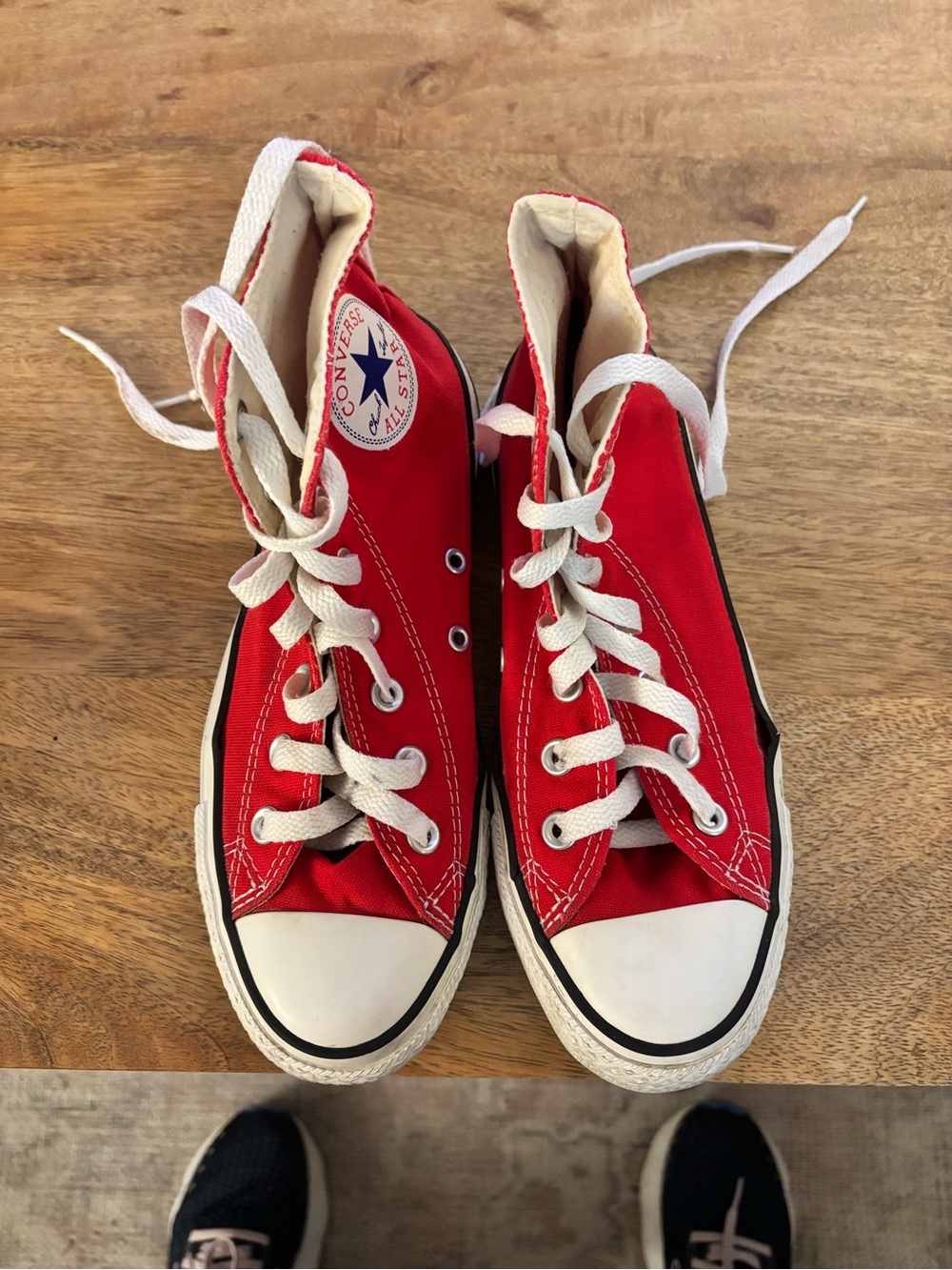 Converse Red High-Top Kids Sneakers with White Laces